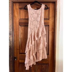 Free People INTAMATELY asymmetrical lace slipped dress size extra small